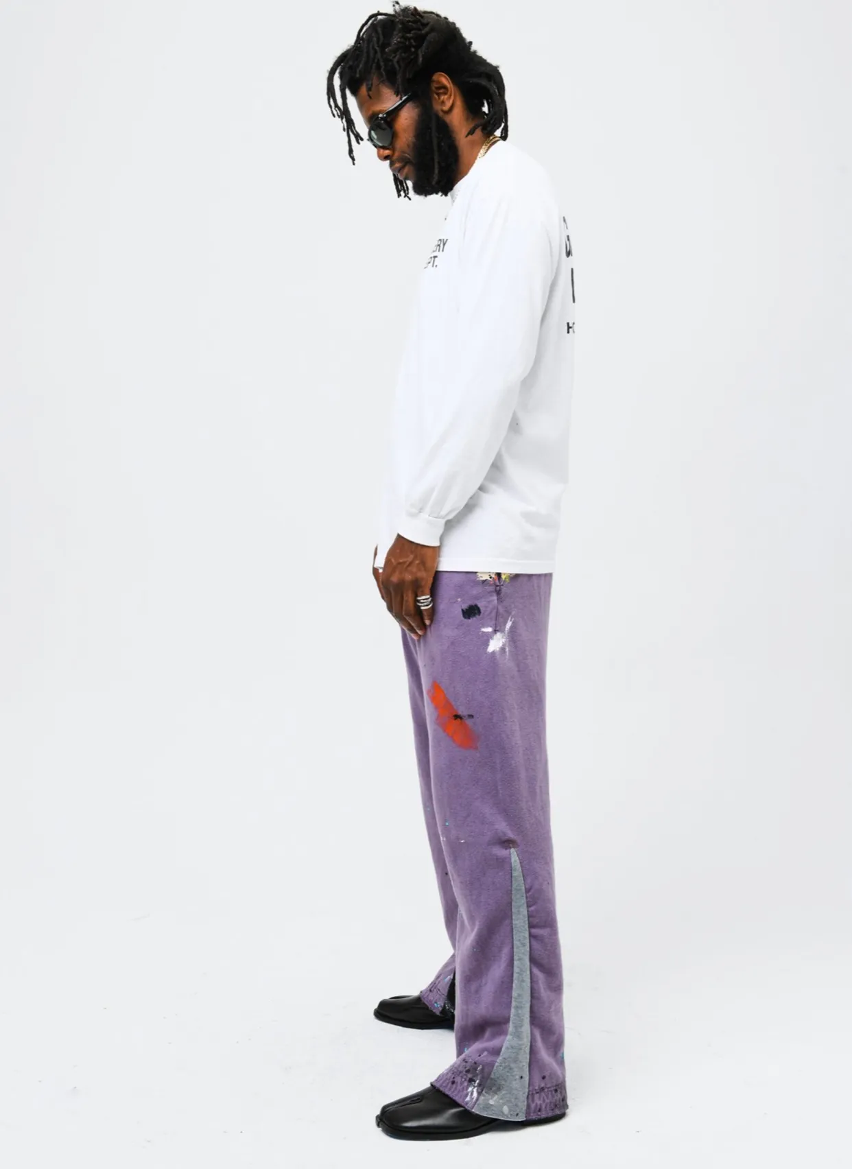 GALLERY DEPT. SOUVENIR L/S TEE English LOGO Basic Long Sleeve White S-XL Genuine Uniform Cylindrical No Side Seam Linen Cotton Fabric Garment Wash Preshrunk Correct Fit Correct Accessories